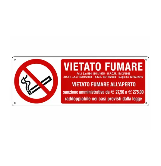 Cartello  vietato fumare all'aperto