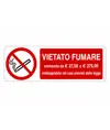 Cartello vietato fumare con sanzioni