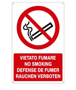 Cartello vietato  fumare no smoking defense de fumer rauchen verboten