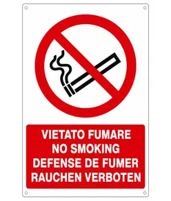 Cartello vietato  fumare no smoking defense de fumer rauchen verboten