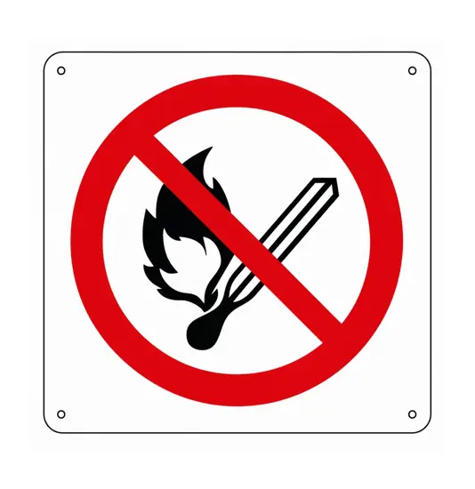Cartello vietato  fumare o usare fiamme libere