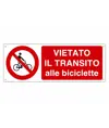 Cartello vietato  il transito alle biciclette