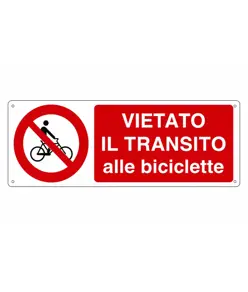 etichette adesive  vietato il transito alle biciclette
