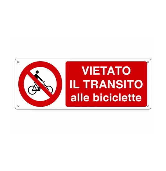 Cartello vietato  il transito alle biciclette