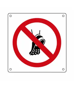 Cartello vietato  indossare scarpe con suole chiodate