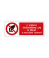 Cartello vietato  intervenire con le mani a macchina in moto