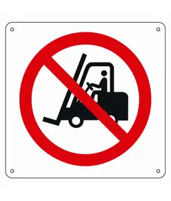 Cartello vietato  l'acceso ai carrelli elevatori e altri veicoli industriali