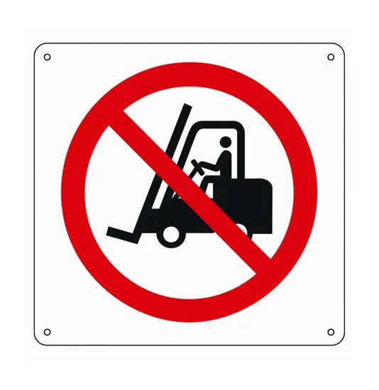 Cartello vietato  l'acceso ai carrelli elevatori e altri veicoli industriali