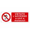 Cartello vietato  l'accesso a cicli e motocicli