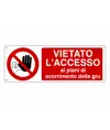 Cartello vietato  l'accesso ai piani di scorrimento della gru