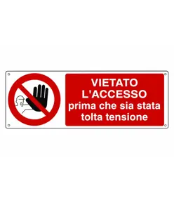 etichette adesive  vietato l'accesso prima che sia stata tolta tensione