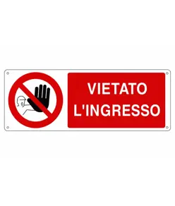 etichette adesive 'vietato l'ingresso'