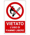 Cartello  vietato l'uso di fiamme libere