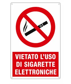 Cartello vietato  l'uso di sigarette elettroniche
