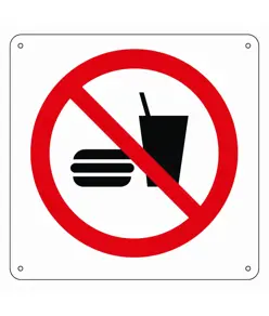 Cartello vietato  mangiare o bere
