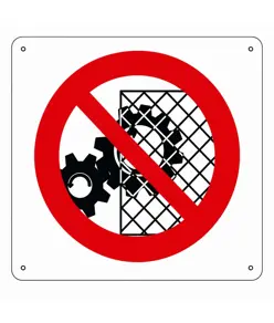 Cartello vietato  rimuovere dispositivi di protezione