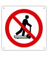 Cartello vietato  salire sui transpallet