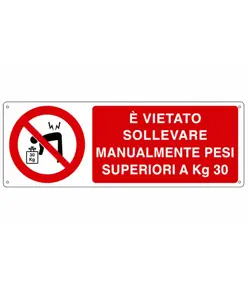 etichette adesive  è vietato sollevare manualmente pesi superiore a 30kg