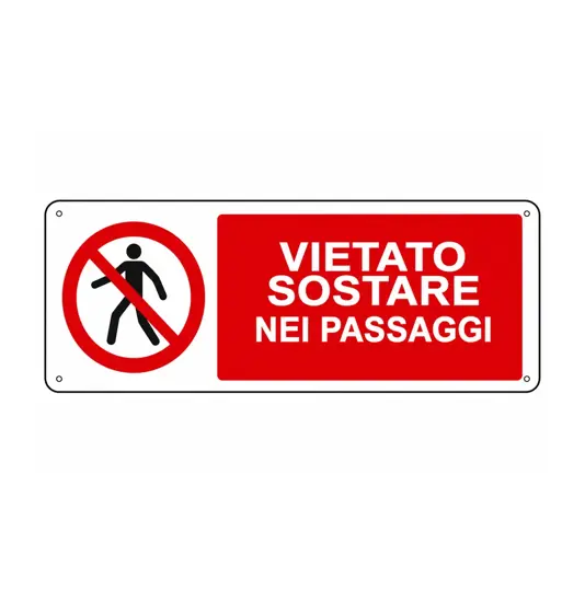 Cartello vietato  sostare nei passaggi