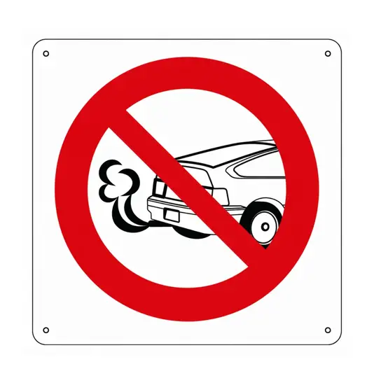 Cartello vietato  tenere il motore acceso