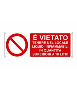 etichette adesive  è vietato tenere nel locale liquidi infiammabili..