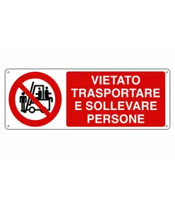 etichette adesive  vietato trasportare e sollevare persone