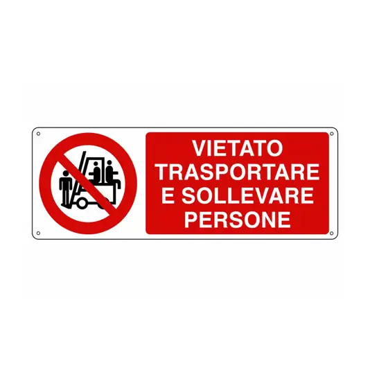 Cartello vietato  trasportare e sollevare persone