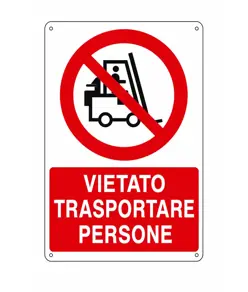 Cartello vietato  trasportare persone