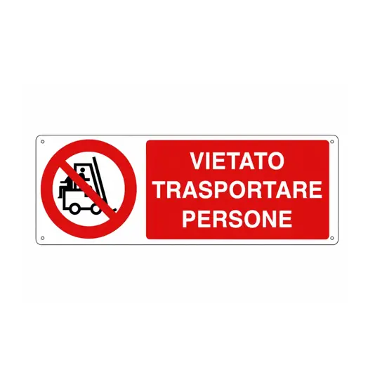 Cartello vietato  trasportare persone