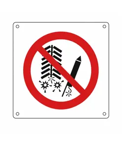 Cartello vietato  utilizzare fuochi d'artificio