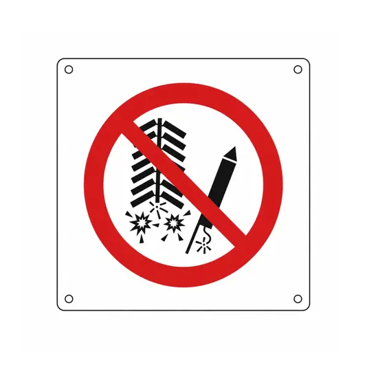 Cartello vietato  utilizzare fuochi d'artificio