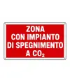 Cartello 'zona con impianto di spegnimento a CO2'