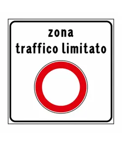 Cartello zona traffico limitato  60x60 cm