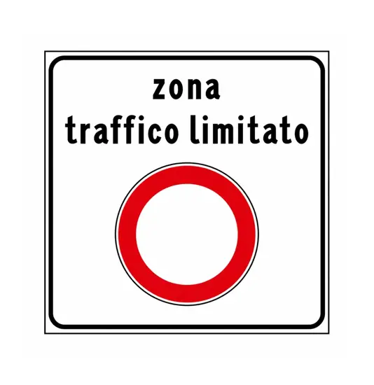Cartello zona traffico limitato  60x60 cm