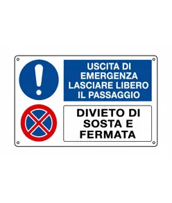 Cartello'lasciare libero il passaggio divieto di sosta'