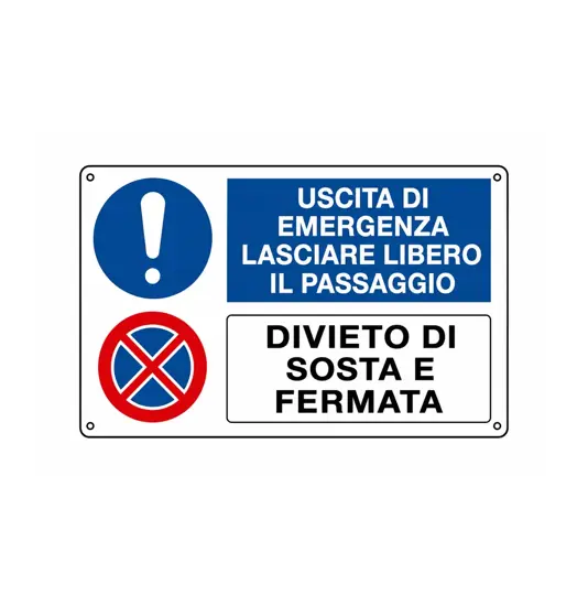 Cartello'lasciare libero il passaggio divieto di sosta'