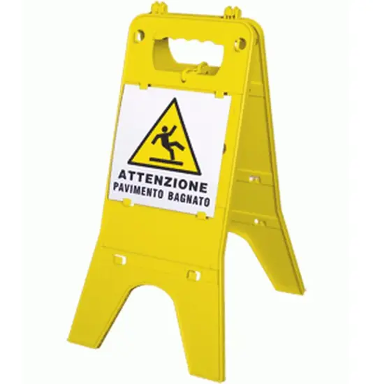 Cavalletto segnaletico attenzione pavimento bagnato