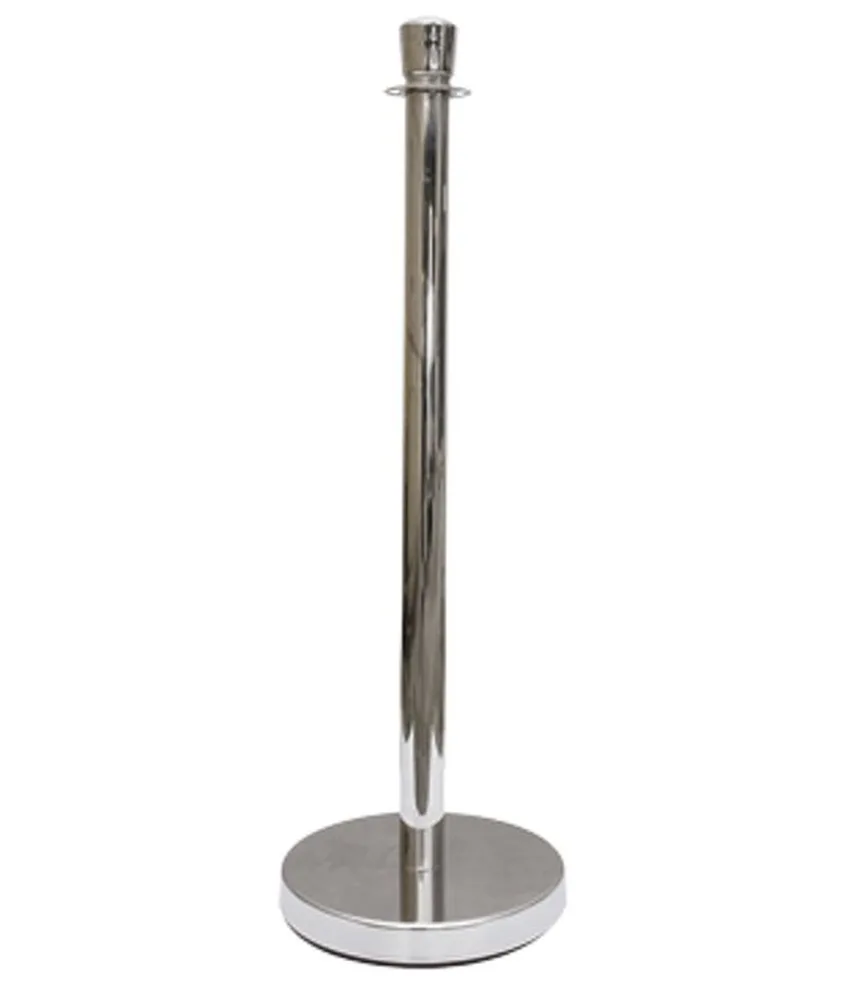 Colonnina elegante in acciaio per cordone, Finitura in ottone o cromato - altezza 1 m