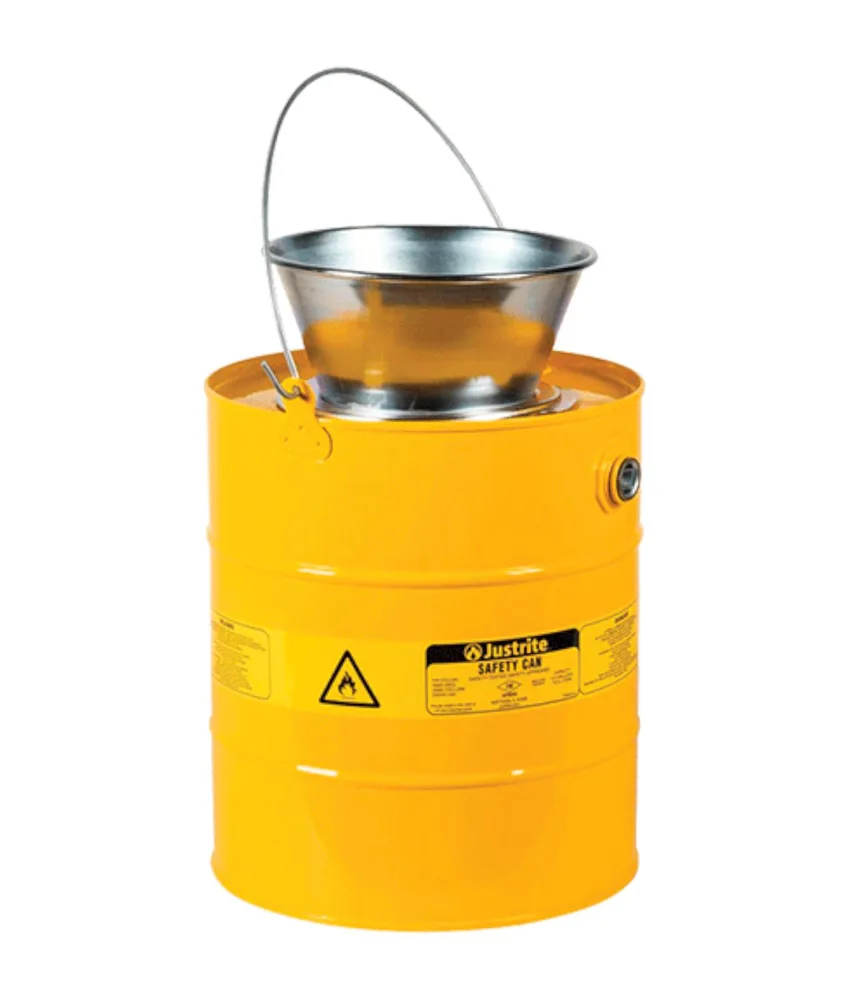 Contenitore per recupero solventi Justrite, bocchello filettato 19 mm - capacità 18,92 lt