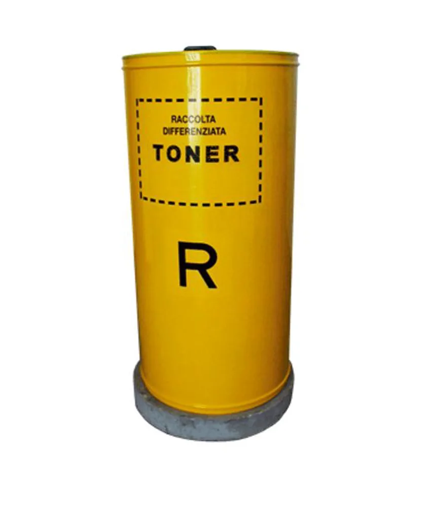 Contenitore rifiuti per Toner con capacità 100lt , in acciaio smaltato giallo