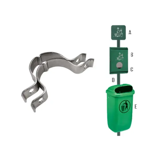 Coppia di collari per fissaggio a palo dispenser sacchetti