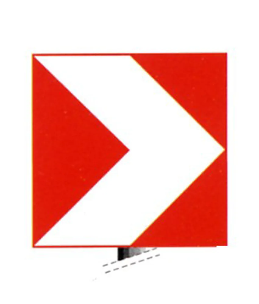 Delinatore modulare di curva per cantieri, Pannello segnalazione curva per cantieri - bianco/rosso - pellicola rifrangente