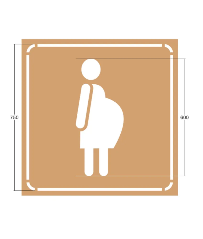 Dima in Cartone per marcatura donna incinta, 800 x 800 mm