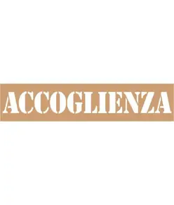 Dima in cartone rinforzato scritta accoglienza
