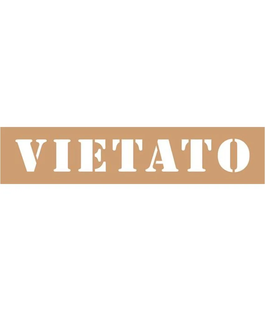 Dima in cartone rinforzato scritta vietato, Cartone alta densità riutilizzabile