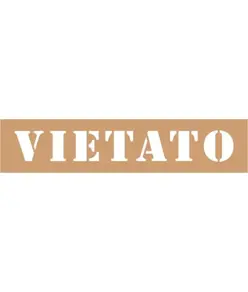 Dima in cartone rinforzato scritta vietato