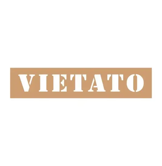 Dima in cartone rinforzato scritta vietato