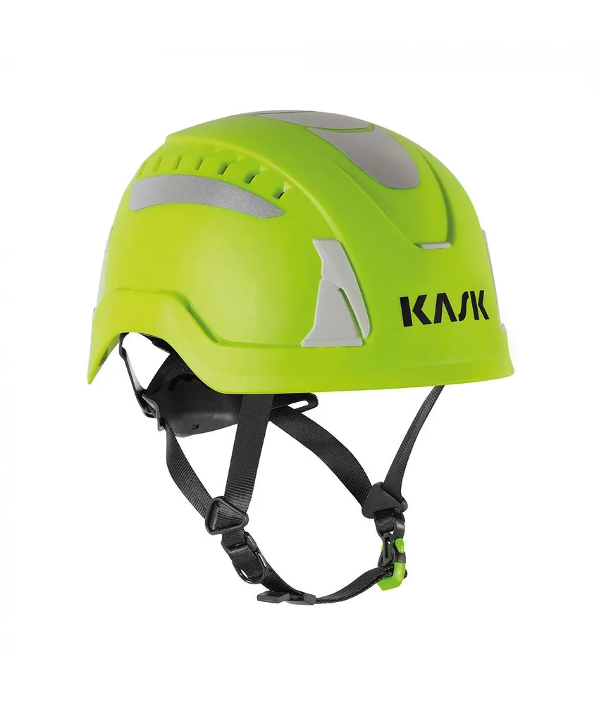 Elmetto dielettrico alta visibilità Kask PRIMERO Air Hi Viz, imbottitura sganciabile - adesivi rifrangenti - ben ventilato