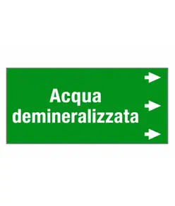 Etichetta "ACQUA DEMINERALIZZATA"