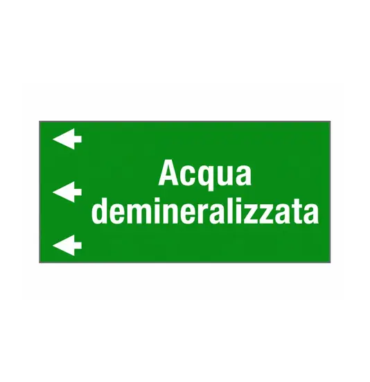 Etichetta "ACQUA DEMINERALIZZATA"